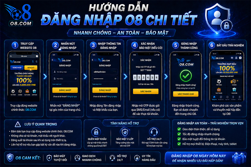 Hướng dẫn đăng nhập O8 chi tiết